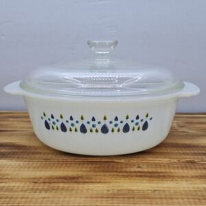 Vintage Fire-King~Swiss Alpine 1 Qt. Baking Dish With Lid #446~Anchor Hocking